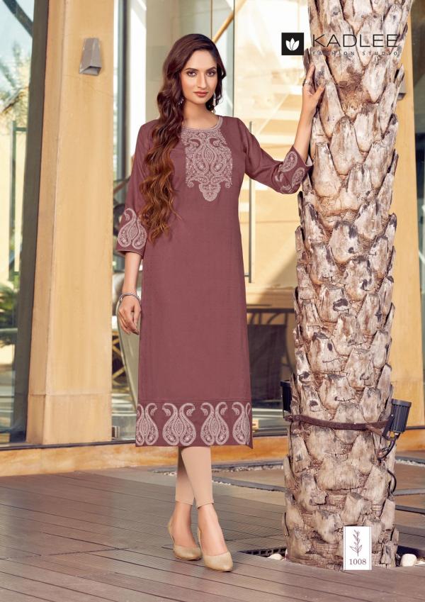 Kadlee Mastani Rayon Weaving Kurti Collection